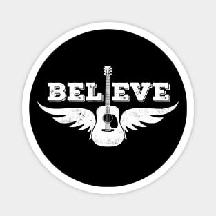 Believe Guitar Wings Dreadnought Style Acoustic Guitar Magnet